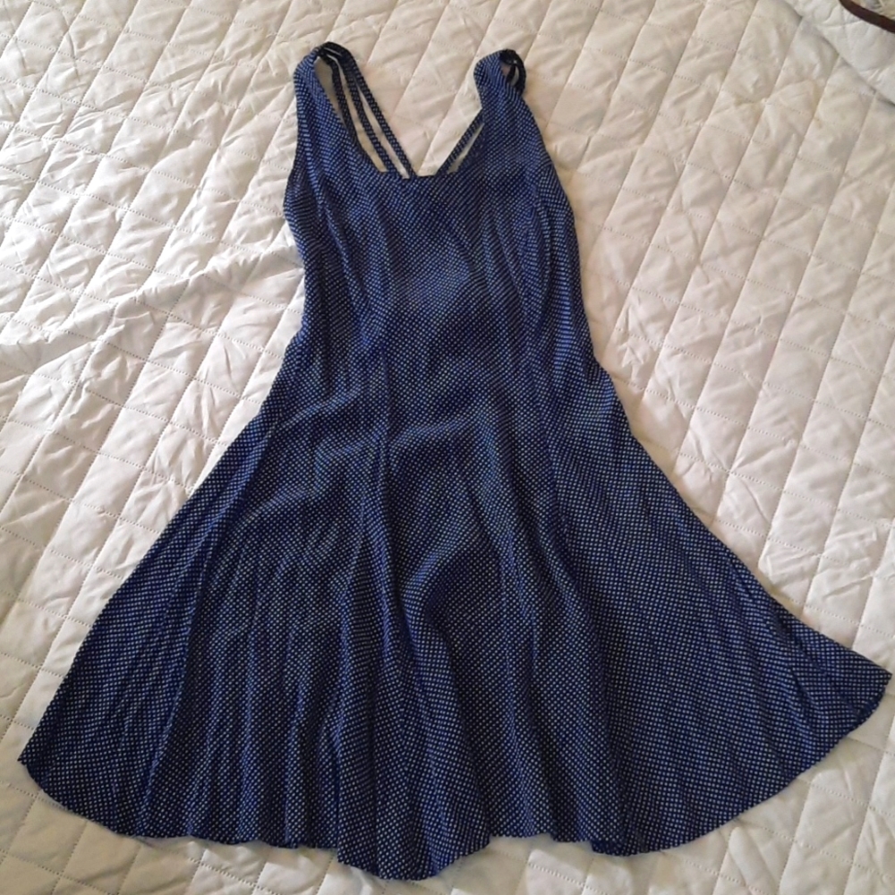 Navy blue polka dot sundress